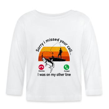Pêche - Pêche Phone Call - T-shirt manches longues bio Bébé - blanc - Devant