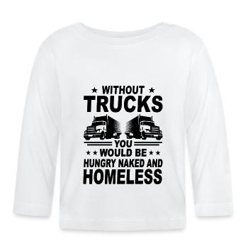 Truck Truck Drivers Trucks Trucks Truck Drivers - Organic Baby Long Sleeve T-Shirt - white - Front