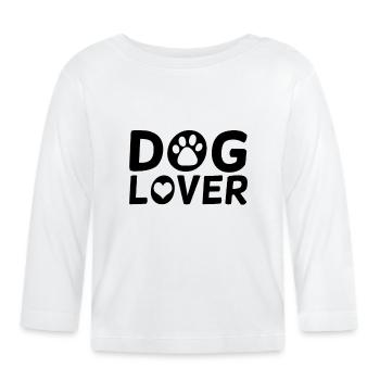Dog Lover - Baby Bio-Langarmshirt - Weiß - Vorne
