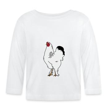 Brahma Rooster Poulet Drôle De Fermier Poulet - T-shirt manches longues bio Bébé - blanc - Devant