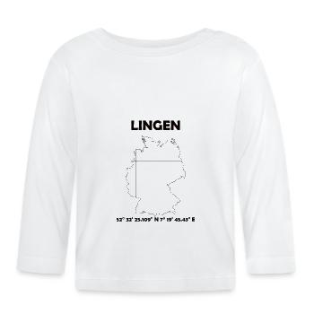 Lingen Karte - Baby Bio-Langarmshirt - Weiß - Vorne