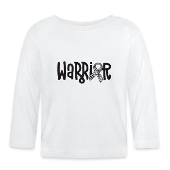 Warrior Rare Disease Awareness Zebra Band EDS - Baby Bio-Langarmshirt - Weiß - Vorne