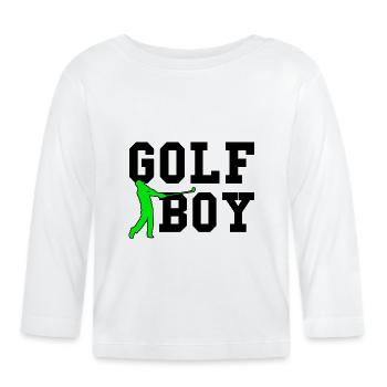 golf boy - Baby Bio-Langarmshirt - Weiß - Vorne