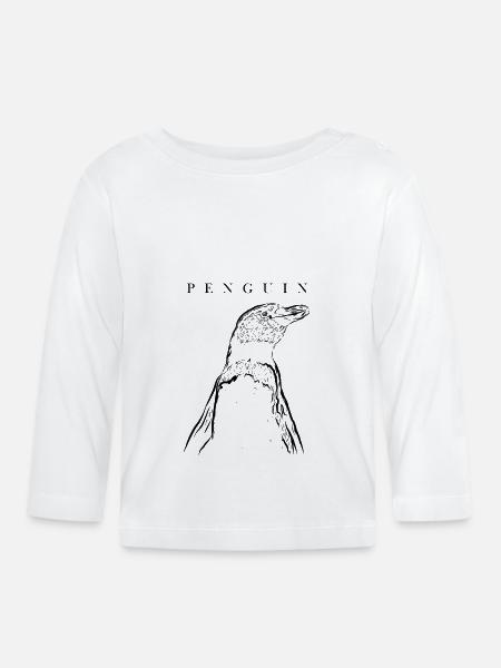 Seevogel Königspinguin Kaiserpinguin Pinguin - Baby Bio-Langarmshirt - Weiß