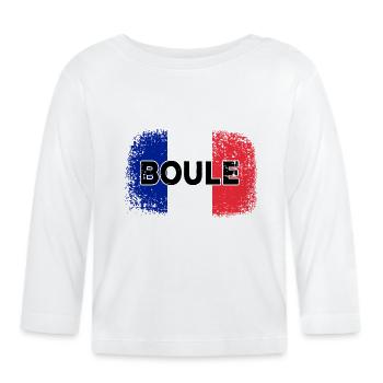 Boule French Flag Pètanque Player - Organic Baby Long Sleeve T-Shirt - white - Front
