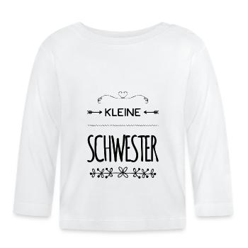 Kleine Schwester - Baby Bio-Langarmshirt - Weiß - Vorne