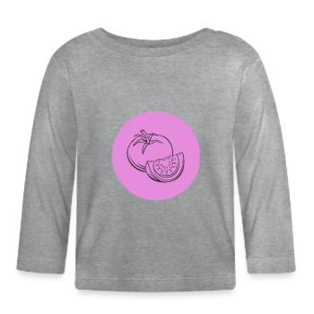 Tomate - T-shirt manches longues bio Bébé - gris chiné - Devant