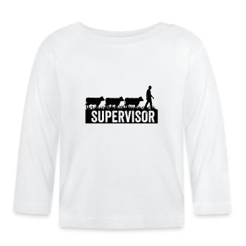 Superviseur Vaches Farmer Walk Agriculteurs - T-shirt manches longues bio Bébé - blanc - Devant