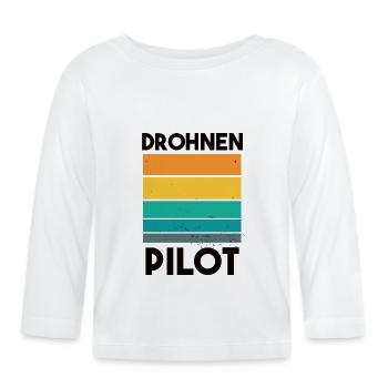 Drohnenpilot Spruch - Baby Bio-Langarmshirt - Weiß - Vorne