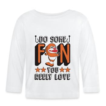 Poisson-clown amusant - T-shirt manches longues bio Bébé - blanc - Devant