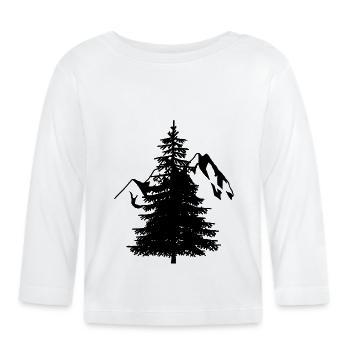 Sapin Épicéa Conifère Montagnes Naturelles Alpes de montagne - T-shirt manches longues bio Bébé - blanc - Devant