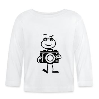 Photo Photographe Stick Figure Photographe - T-shirt manches longues bio Bébé - blanc - Devant