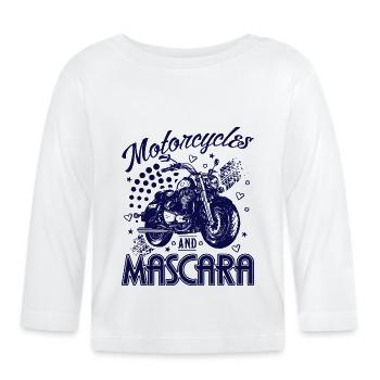 Motos Et Mascara Moto Femme Motard - T-shirt manches longues bio Bébé - blanc - Devant
