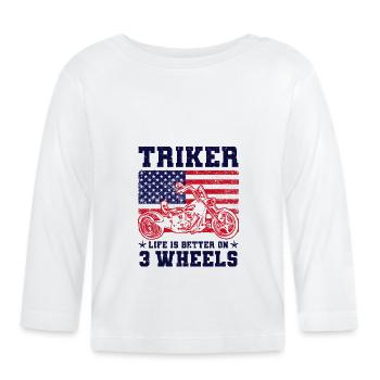 Trike - T-shirt manches longues bio Bébé - blanc - Devant