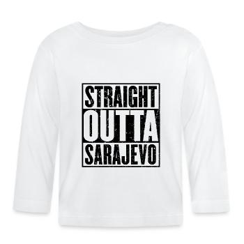 Straight Outta Sarajevo Vintage - T-shirt manches longues bio Bébé - blanc - Devant