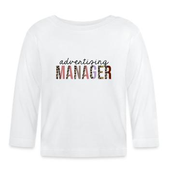 Advertising Manager Leopard Print Funny - Organic Baby Long Sleeve T-Shirt - white - Front