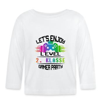 Level 2. CLASS keep calm and game on - Organic Baby Long Sleeve T-Shirt - white - Front
