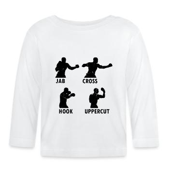 Boxing Jab Cross Hook Uppercut Boxing Martial Arts - Organic Baby Long Sleeve T-Shirt - white - Front