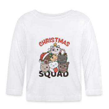 Cat Christmas Tree Christmas Squad Cats - Organic Baby Long Sleeve T-Shirt - white - Front