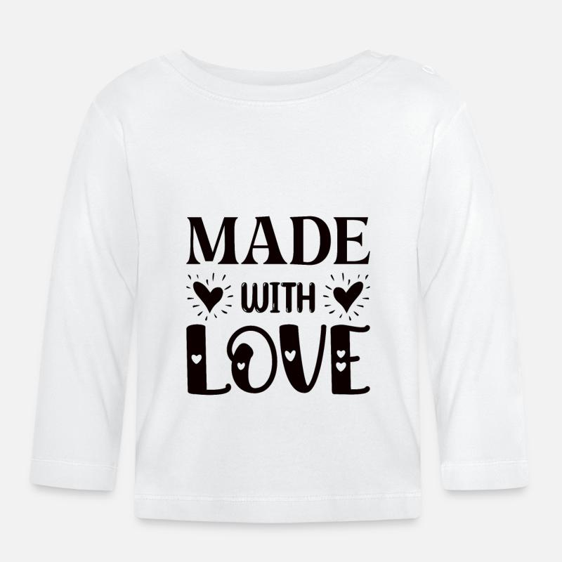 Fait avec amour - T-shirt manches longues bio Bébé - blanc