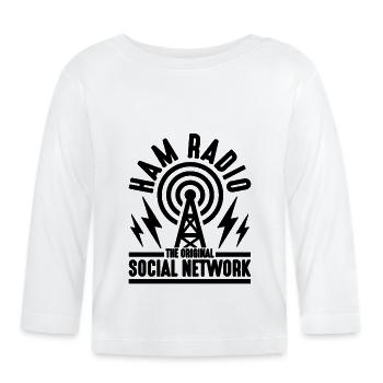 Ham Radio The Original Social Frequency Operator - Baby Bio-Langarmshirt - Weiß - Vorne