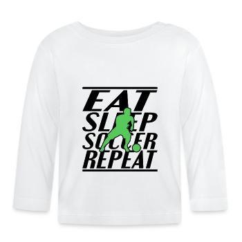 Alimentation Sommeil Football - T-shirt manches longues bio Bébé - blanc - Devant