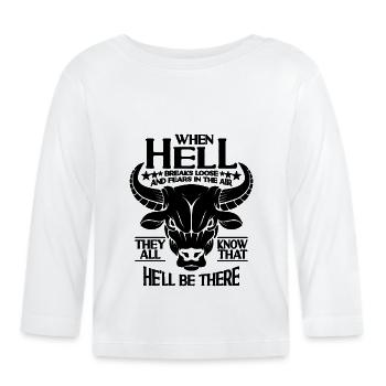 Quand l’enfer se déchaîne et le torero Bull Rider - T-shirt manches longues bio Bébé - blanc - Devant