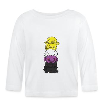 Nonbinary Flag Non Binary Pride LGBTQ Blobfish - Organic Baby Long Sleeve T-Shirt - white - Front