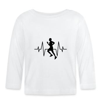 Jogging Jogger heartbeat - Organic Baby Long Sleeve T-Shirt - white - Front