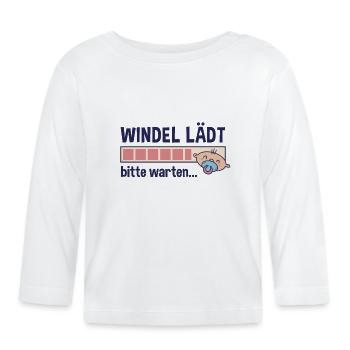 Windel lädt bitte warten Baby Spruch Ladebalken - Baby Bio-Langarmshirt - Weiß - Vorne