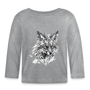 Fuchs Tierliebhaber Tierisch Tier Geschenkidee - Baby Bio-Langarmshirt - Grau meliert - Vorne