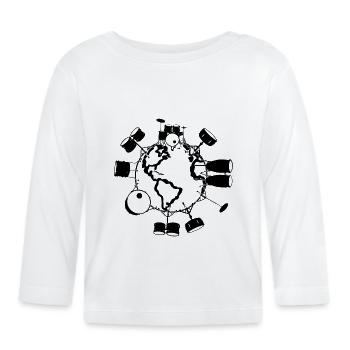 Drum Instruments Drummer Earth Day Drum Player - Organic Baby Long Sleeve T-Shirt - white - Front