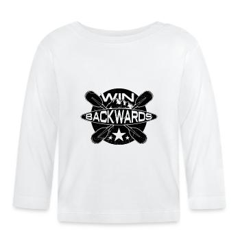 Win Backwards Rowing Water Sports Oarsmen Rower - Organic Baby Long Sleeve T-Shirt - white - Front