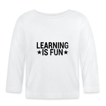 Apprendre Amusant Dicton - T-shirt manches longues bio Bébé - blanc - Devant