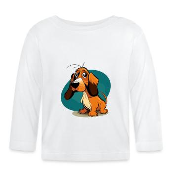 Chien dans le style comique - T-shirt manches longues bio Bébé - blanc - Devant