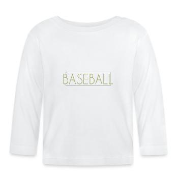 Lettrage baseball - T-shirt manches longues bio Bébé - blanc - Devant