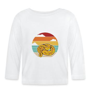 Retro Snake Scale Creepers Python Banana - T-shirt manches longues bio Bébé - blanc - Devant