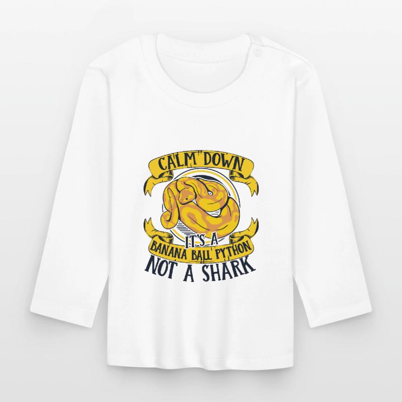 Calm Down It's Not A Shark Python Banana Ball Organic Baby Long Sleeve T-Shirt