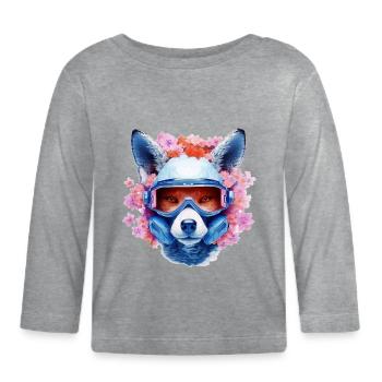Fuchs Tierliebhaber Geschenk Wildtier Tier Motiv - Baby Bio-Langarmshirt - Grau meliert - Vorne