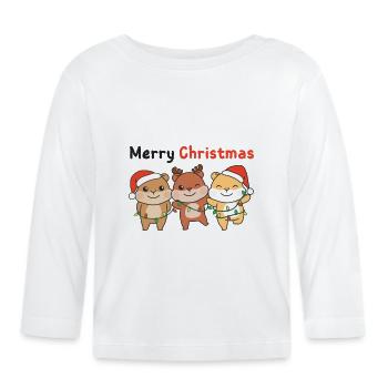 Hamsters Christmas Winter Animals Hamsters - Organic Baby Long Sleeve T-Shirt - white - Front