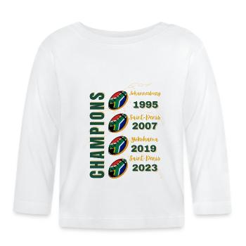 South Africa Four Time Rugby Champions - Organic Baby Long Sleeve T-Shirt - white - Front