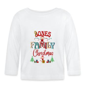 Conception personnalisée de Noël de la famille Jones - T-shirt manches longues bio Bébé - blanc - Devant