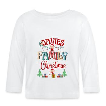 Davies Family Christmas Personalized Design - Organic Baby Long Sleeve T-Shirt - white - Front