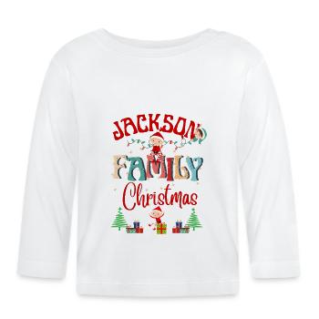 Jackson Family Personalized Christmas Design - Organic Baby Long Sleeve T-Shirt - white - Front