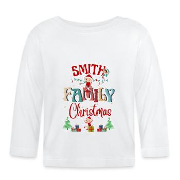 Conception de célébration de Noël de la famille Smith - T-shirt manches longues bio Bébé - blanc - Devant