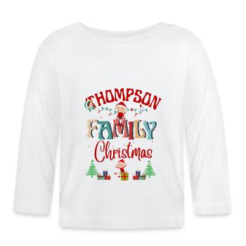 Conception de célébration de Noël de la famille Thompson - T-shirt manches longues bio Bébé - blanc - Devant
