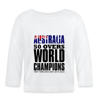 Champions du monde de cricket Australie 50 Overs - T-shirt manches longues bio Bébé - blanc - Devant