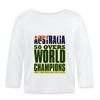 Champions du monde de cricket Australie 50 Overs - T-shirt manches longues bio Bébé - blanc - Devant