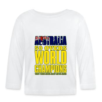 Champions du monde de cricket Australie 50 Overs - T-shirt manches longues bio Bébé - blanc - Devant