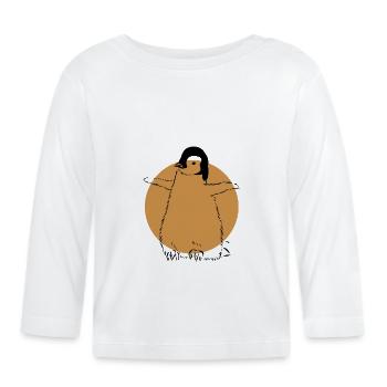Manchot empereur Oiseau de mer Manchot royal Pingouin - T-shirt manches longues bio Bébé - blanc - Devant